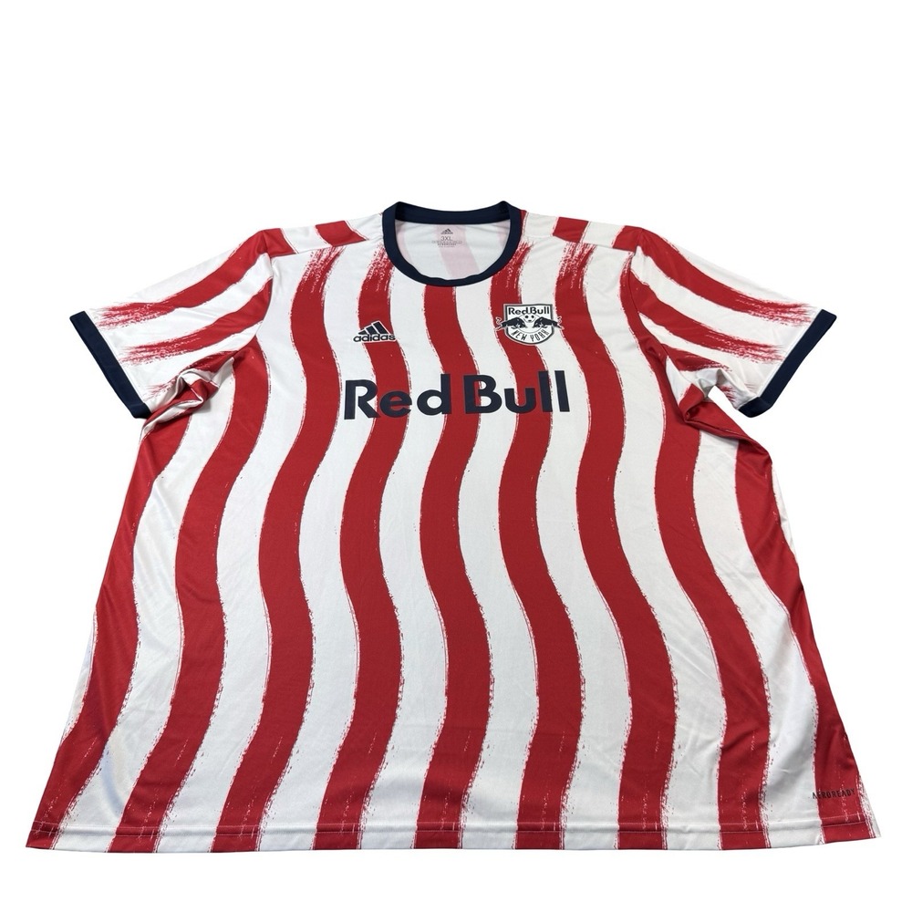 Adidas New York Red Bulls Soccer Jersey Red White Aeroready Mens 3XL XXXL